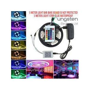 LED Strip Light Kit – Remote Control, Power Adapter & Multi-Color Modes