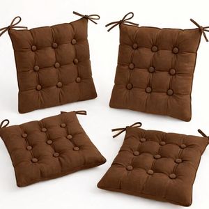 4pcs tufted Brown chair pads(cushions)