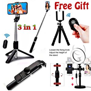 Tripod Stand 3 in 1 Selfie Stick // Tripod Stand Selfie Stick // Adjustable Ring Light 