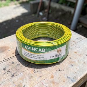 Evin 1.5mm Yellow/Green Single Core Solid Heat Resistant Safe Electrical Wiring Cable
