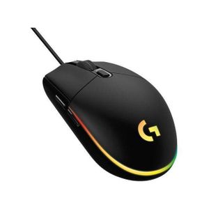 Logitech G203 Wired Gaming Mouse, 8,000 DPI, Rainbow Optical Effect LIGHTSYNC RGB, 6 Programmable Buttons, On-Board Memory, Screen Mapping, PC/Mac Computer and Laptop Compatible - Black