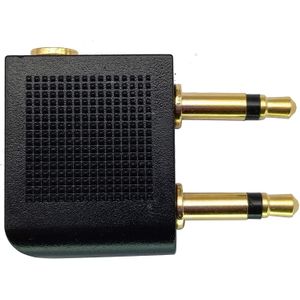 Astrum PA110 Aeroplane Headphone Adapter with 3.5mm Dual Stereo Jack Male to Female, Airplane Headphone Socket, use own headphone with ease, 24k gold plated connectors 