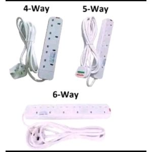 Power King Heavy Duty Extension Socket Cable – 4/5/6 Way Multi Plug Charging Outlet