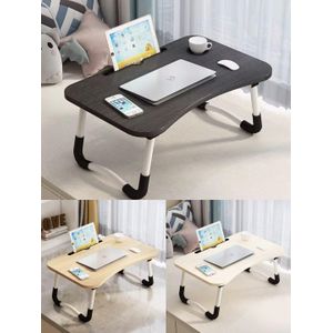 Foldable Laptop Table for Bed and Sofa Portable Breakfast Work Desk MDF Study Table with Folding Legs for Home Office Reading Writing and Computer Use