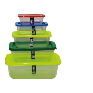 Rok Wholesale Dry Food Storage Containers - 12 pcs each  size- assorted 5 colors  red blue lime green- 500ml - 900 ml - 1.5 L - 2.5 L - 2.75 L - DFC1 