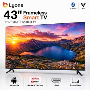 Lyons 43 inch Smart Android TV Frameless FHD 1080P WiFi Bluetooth Netflix  YouTube