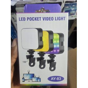 AY-83 LED RGB Pocket Mini Video Light – Ultra-Bright Fill Lamp with Cold Shoe Mount for All Cameras