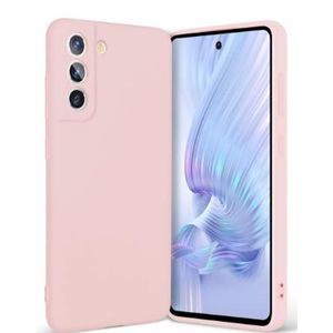 Soft Silicone Back Cover for Samsung Galaxy S21 FE - Pink, anti-fingerprint, anti-scratch, durable silicone case