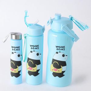 3PCS Bear-Themed Motivational Water Bottle Set – Leak-Proof Bottles with Straw