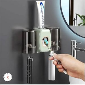 Creative Automatic Toothpaste Dispenser and toothbrush holder with cups