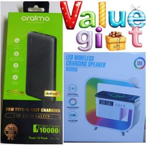 Oraimo BEST Powerbank Ultra-Fast 10000mAh Power Bank with Smart Charging + Bonus WIRELESS BLUETOOTH Speaker BT/USB/TF/DC5V/AUX SUPERBASS