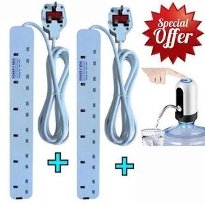 Power King  6 Way Power Extensions // 2 Power Extension Socket LONG Cable + Electric Water Dispenser