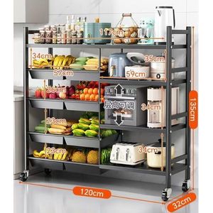 *Multifunctional Strong metallic kitchen rack with movable & lockable wheels*