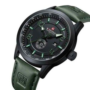 Naviforce NF9229 Green Leather Strap