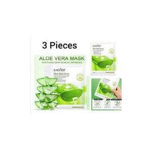 SADOER 3 Pieces Face Hydrating and Moisturizing Aloe Vera Facial sheet Mask FAce Mask