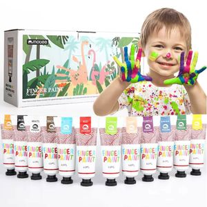 12 Color Finger Paint Set for Kids