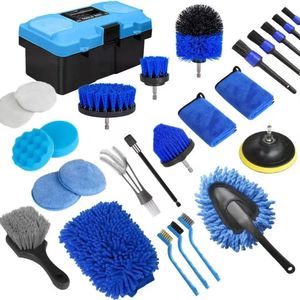 Car Detailing Kit, 27PCS Car Detailing Brush Set, Car Cleaning Kit, Drill Brush Attachment, Car Washing Kit, Car Wash Brush kit for Interior Exterior Wheels