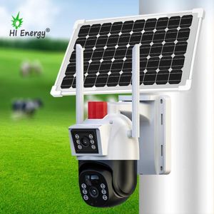 Solar CCTV PTZ camera 4K camera 4G simcard dual lens solar camera outdoor surveillance 