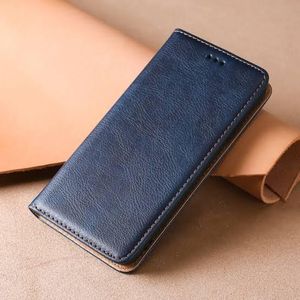 Richboss Premium Flip Wallet Leather Case for Nokia 6.1+ Stylish Book Cover with Card Slots and Full Protective Design - Elegant Blue Leather