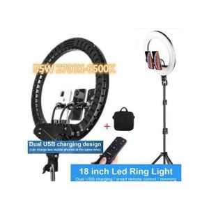 10 Inch Led Ring Light + 2.1m Tripod Stand Free - BLACK