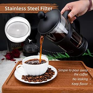 800ML French Press Tea Coffee Maker-Coffee Tea Beverage Pot