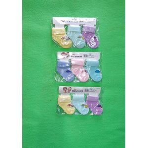 3 pairs unisex newborn cotton socks 