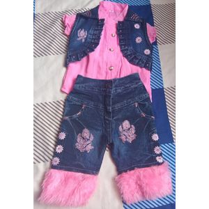 3-Piece Boutique Denim & Faux-Fur Girls' Set