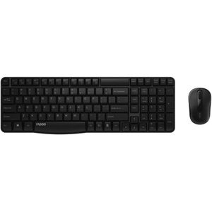 Rapoo X1800S Wireless Keyboard & Mouse Combo – Full-Size QWERTY Keyboard, 1000 DPI Optical Mouse, Reliable 2.4GHz Wireless Connection, Nano USB Receiver, Up to 12-Month Battery Life – Black
