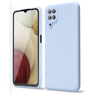 Soft Silicone Back Cover for Samsung Galaxy A12 - Light Blue, anti-fingerprint, anti-scratch, durable silicone case