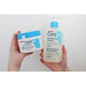 CeraVeé SA Smoothing Cream with Salicylic Acid + SA Smoothing Cleanser – For Rough, Bumpy Skin,