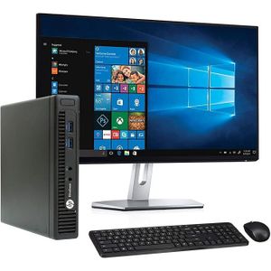 HP Refurbished EliteDesk 800 G1 4th Gen Mini PC Tiny Desktop - Intel Core i5, 8GB RAM, 256GB SSD 19" Monitor, Windows 10 Pro Mouse, Keyboard
