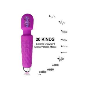 20 Mode Powerful Rechargeable Magic Wand Vibrator Bullet Vibrator G Spot Vibrator Vagina Sex Toy