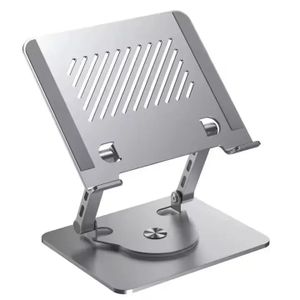 Bn Laptop Stand for Desk Adjustable Computer Stand with 360 Rotating Base Ergonomic Laptop Riser Mount for Desk, foldable, Protable Computer Desk (1pc, Silver)