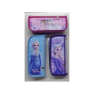 Cartoon Themed Frozen Princess Elsa And Iron Man Student Pencil Pouch Case, Moulded Zip Closure Violet Best Gift For Back To School Kids