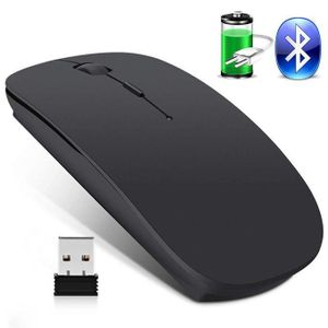  Bluetooth Wireless Mouse, 2.4G Ergonomic Optical Mouse, Computer Mouse for Laptop, PC, Smart Tv Computer, Chromebook, Notebook, Long Battery Life