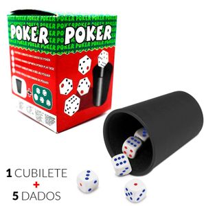 Poker 5pcs Dice Game + Shaker Cup - Cubicle DIY 5 Chance Spanish Casino Dices Plastic Board Games