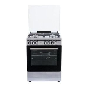 VON 60x60 Freestanding Cooker –3 Gas Burners + 1 Electric Hotplate, 5 Functions Electric Oven,  Enamel Pan Support, Flame Failure Device