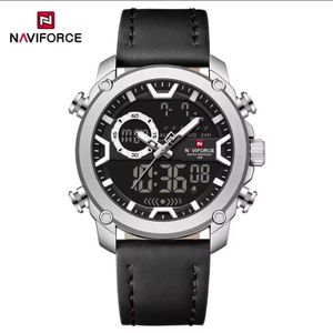 Naviforce Men's Dual time 30m water resistant wrist watch with calendar, stopwatch and alarm