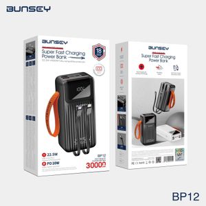 Bunsey 22.5w super fast charging power bank 30000 mah
