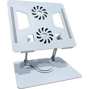Metallic 360 degrees Laptop/ Tablet Stand With two Fans