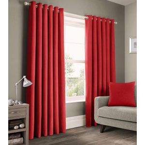 Curtains 2Pcs Red 2M Each + FREE SHEER