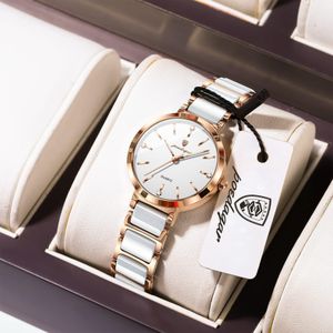 POEDAGAR 505 Ladies Watch With White Ceramic Straps