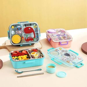 Kids Cartoon Lunch Box Set with Water Bottle – Portable School Meal Kit with Utensils