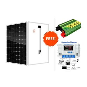 Sunlight Solar 300Watts Solar Panel 600 Watts Monocrystalline All Weather Solar Panel + Free 30A Solar Charge Controller +  Free 1000 Watts Solar Inverter DC to AC 1000W Inverter