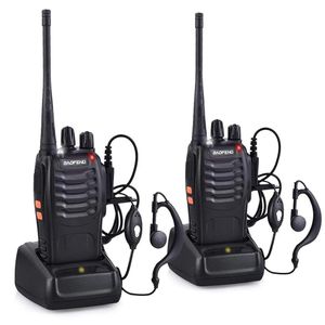 Baofeng Walkie Talkies 888S Rechargeable Long Range with Earpieces for Adults, 16 Channel Professional Radio Handheld Two Way Radios Li-ion Battery and Charger Included(pack of 2)