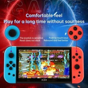 High quality X80 7 inch HD display handheld game player classic gaming console for kids Christmas gifts