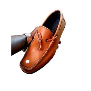 Fashion Men's Official Leather Loafers  Brown-EU 43