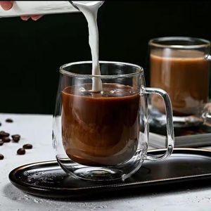 350ml Double Walled Glass Coffee Mug Tea cup