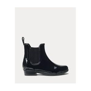 Black Shiney Rubber Rain Gumboots Tinsley Chelsea style
