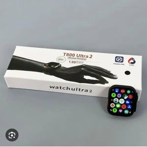 T800 Ultra 2 Smartwatch - 1.99" Full Touchscreen, Bluetooth Call, Fitness Tracker, Heart Rate Monitor, Wireless Charging, Waterproof - Black